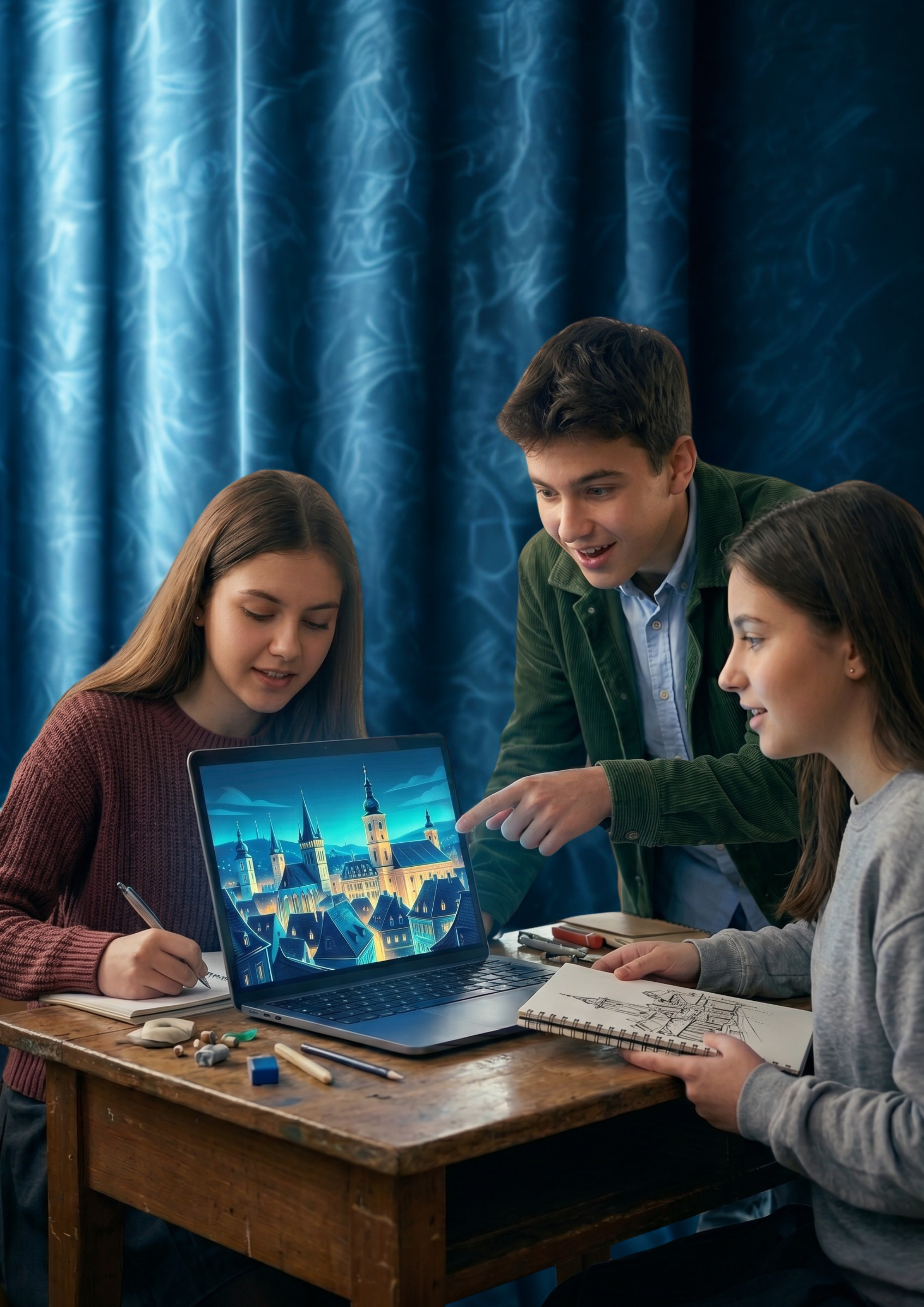 Elevi explorând instrumente de inteligență artificială